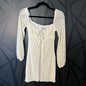 Princess Polly Cream Textured Mini Dress